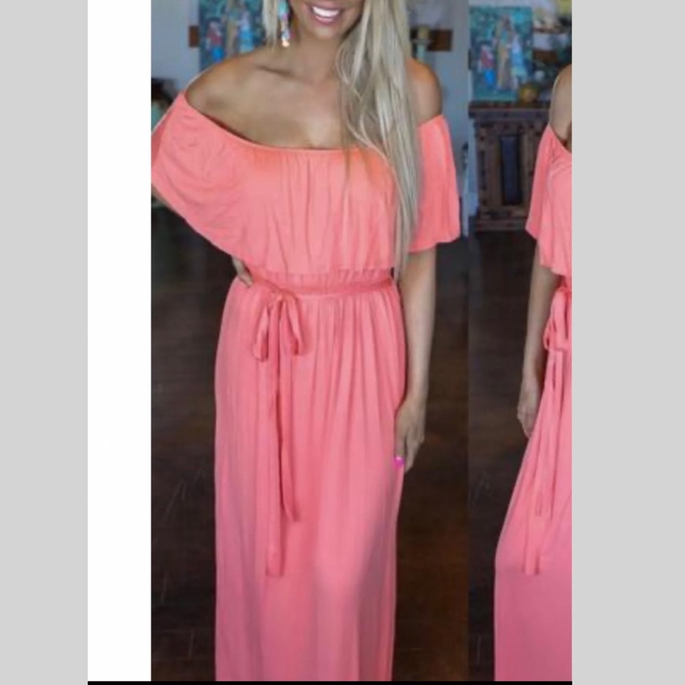 Bright pink maxi dress